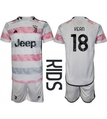 Juventus Moise Kean #18 Segunda Equipación Niños 2023-24 Manga Corta (+ Pantalones cortos)